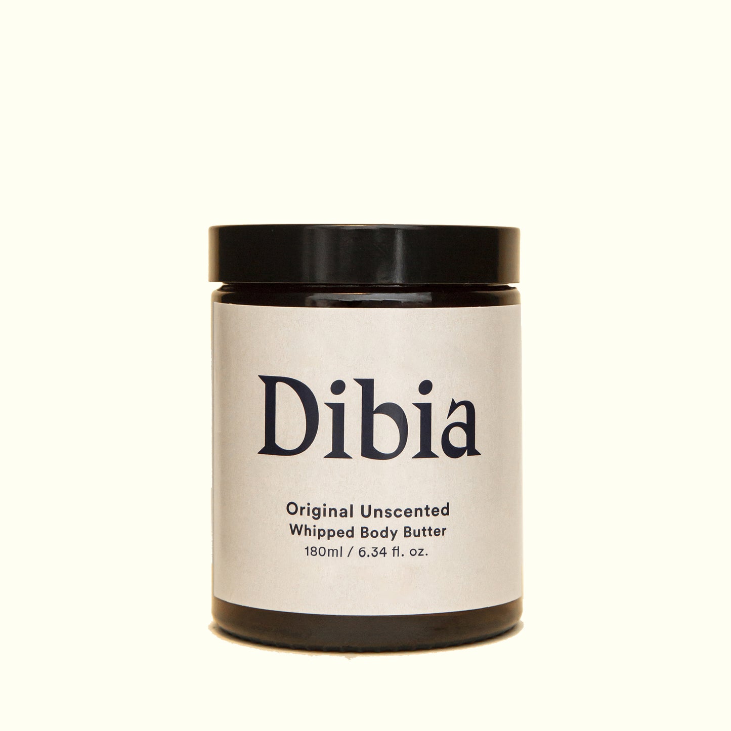 Front shot of Jar of Dibia Original Unscented Whipped Body Butter 180ml